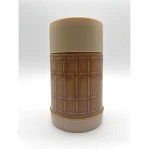 Vintage Aladdin UNUSED Thermos 70s Plaid Clean Retro Kitchen Decor Camping Lunch